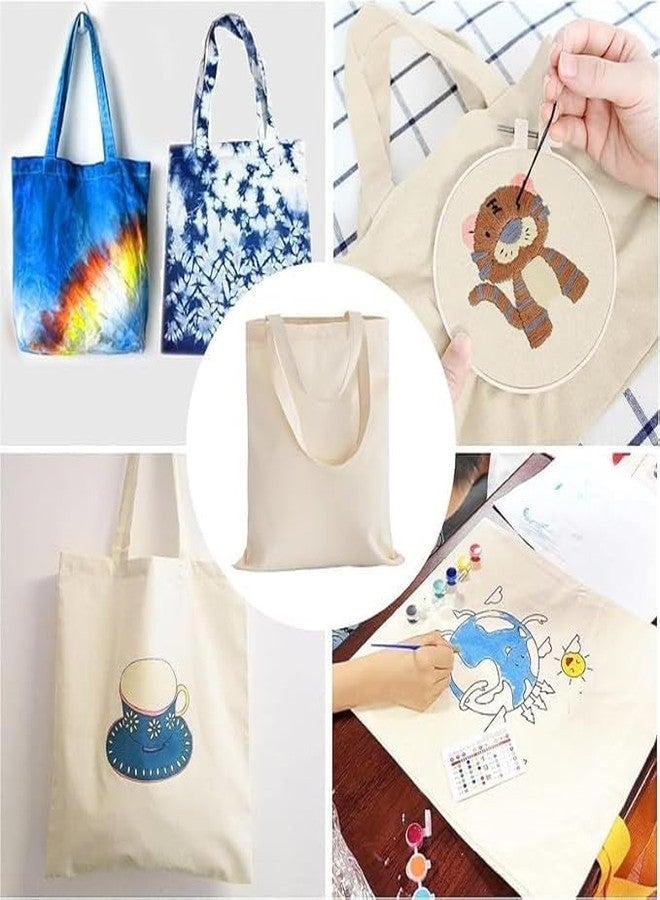 Wofier® Canvas Tote Bag for Women, Plain Tote Bag for painting with Zipper, Reusable Multi-Purpose Cotton Bags for School/Gym/Shopping [Pack of 1] - Image 3
